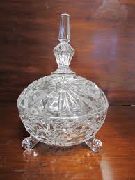 Mid Century Bavarian 3 Footed Clear Crystal Candy Dish With ...