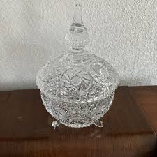 Libbey Hobstar Star Jewish David Footed Candy Dish With Lid ...
