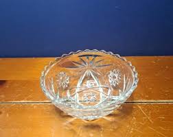Vintage Anchor Hocking Star Cut Glass Bowl, Vintage Anchor Hocking Star Pressed Glass Bowl, Vintage Anchor Hocking Star Crystal Bowl - Etsy
