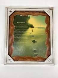 Footprints- Wintermute Industries Inc Vtg 80's Rustic Wood Wall Plaque Picture | eBay