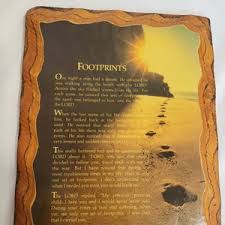 Vintage Footprints Wooden Lacquered Plaque Beach Scene With Sunrise - Etsy