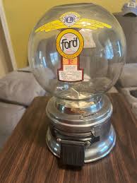 1960's Lions Club FORD Gumball machine with original Lock and Key, glass. | eBay