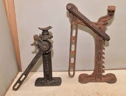 2 early automobile carriage jack model T ford script & 1 ...