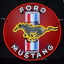 FORD MUSTANG RED NEON SIGN WITH BACKING – 5MUSTB | eBay