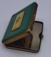 Antique Guilloche Enamel Compact Bakelite Powder Box Floral ...