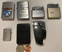 Vintage Lot of 7 Metal Lighters, Colibri, Farm Supply, More ...