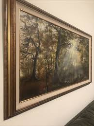 oil painting on canvas signed framed, painting 47.5X24 total with frame 55X31 | eBay