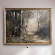 Misty Forest Landscape Art Print, Dark and Moody Digital Download, Atmospheric Wall Decor for Home or Office, Nature-inspired Artwork - Etsy