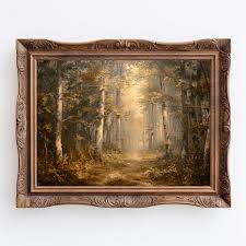 Moody Forest Set | Vintage Triptych Gallery Wall Prints Set, Dark Academia Moody Forest Painting Set - Etsy