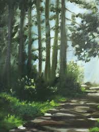 Contemporary 'Light at the End' Original Woodland Landscape Oil Painting, Framed | Chairish