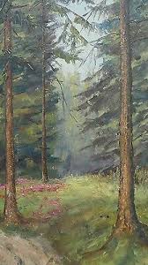 IMPRESSIONIST -WALDWEG -PLAUEN -VOGTLAND -SACHSEN -ÖL AUF HOLZ | eBay