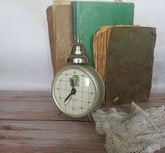 Vintage Decor Soviet Alarm Clock Turquoise Table Clock ...
