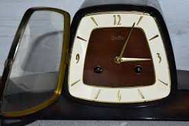 Vintage Zentra Mantel Clock: 1960s German Mechanical Wooden ...