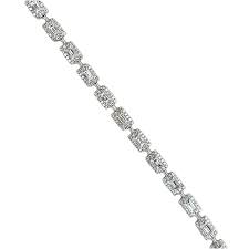 14 Karat White Gold Mosaic Diamond Bracelet 001-170-00511 | Toner Jewelers | Overland Park, KS