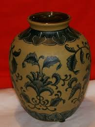 Handcrafted Pottery STONEWARE Vase 8"H GLAZED INSIDE ROUGH ...
