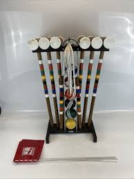 Vintage Forster Croquet Set & Wheeled Stand 6 Player Nice ...