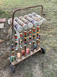 Vintage Forster Croquet Set 6 Player with Wheeled Rolling ...