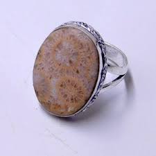 Fossil Coral Ring* 925 Sterling Silver* Oval Gemstone* Yellow Color Stone* Design Jewelry *gemstone Ring - Etsy