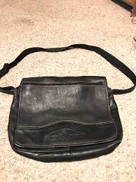 Black Leather Messenger Bag "Revv NRG" Travel School ...