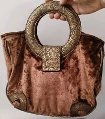 Guess Velvet Purse Rhinestones Etched Design Vintage Rose ...