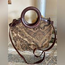 Fossil | Bags | Fossil Vintage Brown Patterned Womens ...