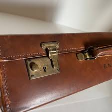 Vintage Pearl and Company London Bridle Leather Suitcase ...