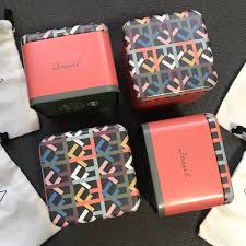 NWOT Fossil Jewelry Box & Dust Bag Set of 4 Coral Red ...