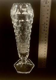 FOSTORIA CLEAR GLASS AMERICANA CUBE 9" bud vase | eBay