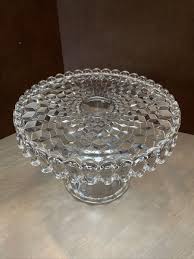 Vtg Fostoria American Cubist Pedestal Cake Stand W/Rum ...