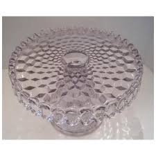Light Purple Diamond Pattern Round Glass Cake Stand ...
