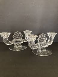 Fostoria American Pattern Crystal Candle Holder Double Arm ...