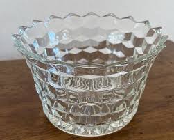 Vintage Crystal Glass Bowl~Cubist Sawtooth Edge Starburst | eBay