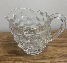 LARGE Vtg Fostoria American Clear Glass Creamer/Syrup ...