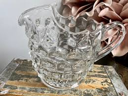 Fostoria American Cube Glass Pitcher - Etsy