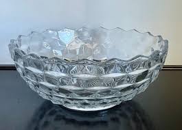 Vintage Fostoria American Clear Salad Bowl - 10 Inch Cubist ...
