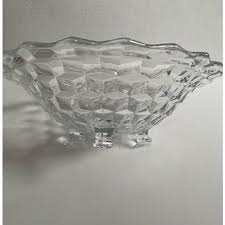 Vintage Fostoria American Glass Footed Bowl | Chairish