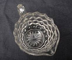 Vintage Fostoria American Diamond Cubist Pattern; Cream & Sugar Bowl Set; Clear | eBay