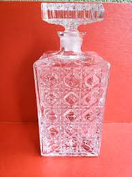 Vintage Bohemia Crystal Square Decanter Diamond Cut Crystal ...