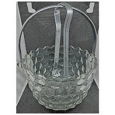 Vintage Pressed-Cut Checkered Glass Ice Bucket with ...