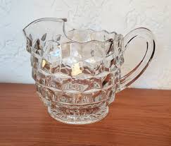 Vintage Fostoria Crystal Pitcher: Early American Cubist Ice ...