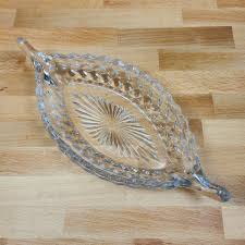 Fostoria American Cubist Clear Glass Relish Dish Boat With ...