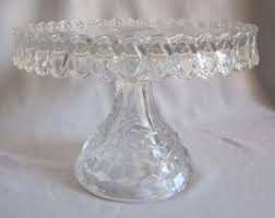 Round Cake Stand Pedestal Fostoria Glass American Pattern ...