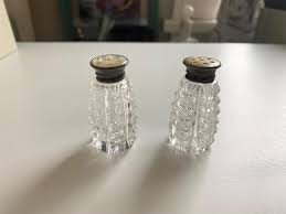 Vintage Salt & Pepper Set, Crystal and Mother of Pearl Salt ...
