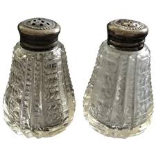 Similar Items to Vintage Cut Glass Salt & Pepper Shakers Set ...