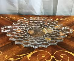 Vintage Fostoria American Clear Glass Cake Plate - Handled ...