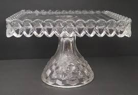 Vintage Fostoria Square Cake Stand With Rum Well American ...