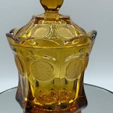 3 3/8 Inch Fostoria Amber Coin Glass (1372) Footed Cigarette Urn - Etsy