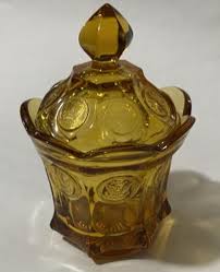 Fenton Amber Hobnail Covered Candy Jar Lidded | Mercari