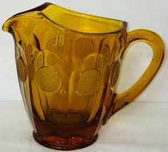 Fostoria COIN FROSTED *AMBER* 6 1/2" - 32 OZ PITCHER* | eBay