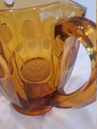 Fostoria Coin Amber Pitcher - Etsy